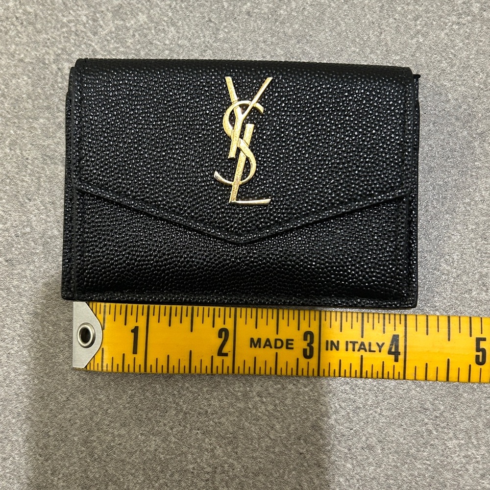 Yves Saint Laurent Black and Gold Textured Wallet - Picture 9 of 9